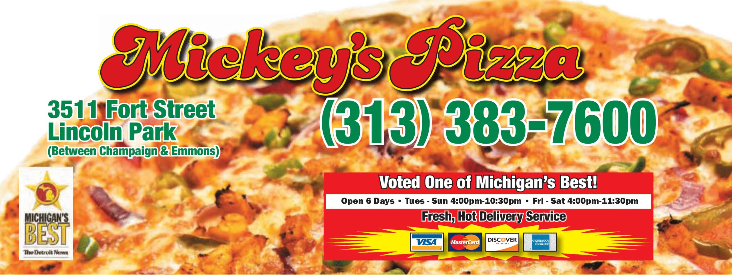 Mickeys Pizza Lincoln Park Michigan Pizza Header Updated 2022 | Mickey's Pizza